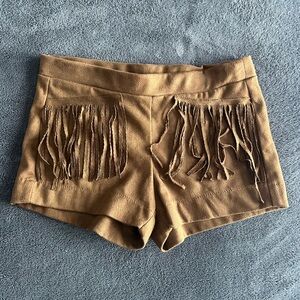 ❤️Joyfolie High Waist Tan Fringe Shorts like NEW